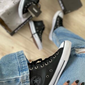 All Star Preto Courino Cano Longo