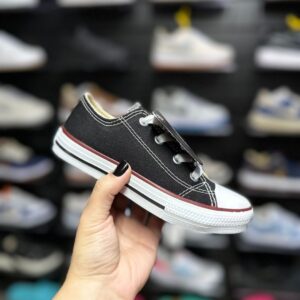 All Star Preto Lona Infantil
