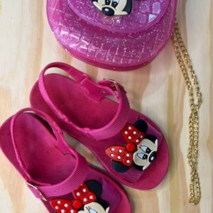 Kit Sandalia + Bolsa Minnie Rosa